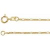 14K Yellow 1.28 mm Figaro 24″ Chain