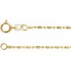 14K Yellow 1.15 mm Hollow Diamond-Cut Bead 7″ Chain