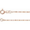 14K Rose 1.15 mm Hollow Diamond-Cut Bead 7″ Chain