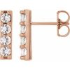 14K Rose 1/2 CTW Lab-Grown Diamond Bar Earrings