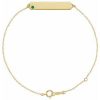 14K Yellow Natural Emerald Geometric 7-8″ Bracelet