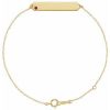 14K Yellow Lab-Grown Ruby Geometric 7-8″ Bracelet