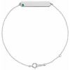 14K White Natural Emerald Geometric 7-8″ Bracelet