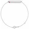 Sterling Silver Lab-Grown Ruby Geometric 7-8″ Bracelet