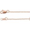 14K Rose 1 mm Adjustable Diamond-Cut Cable 6 1/2-7 1/2″ Chain