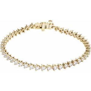 4 3/4 Ctw Natural Diamond Line Bracelet