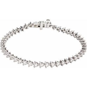 4 3/4 Ctw Natural Diamond Line Bracelet