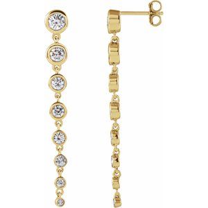 1 3/4 Ctw Lab-Grown Diamond Graduated Earrings