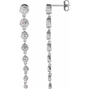 1 3/4 Ctw Lab-Grown Diamond Graduated Earrings