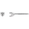 Sterling Silver 3 mm Round 3-Prong Earring Mounting