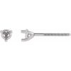 Sterling Silver 2.5 mm Round 3-Prong Earring Mounting