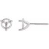 Platinum 6.5 mm Round 3-Prong Earring Mounting