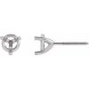 Sterling Silver 5.8 mm Round 3-Prong Earring Mounting