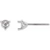 18K White 4.4 mm Round 3-Prong Earring Mounting