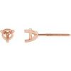 14K Rose 4.1 mm Round 3-Prong Earring Mounting