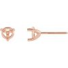 14K Rose 5.5 mm Round 3-Prong Earring Mounting