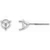 18K White 5.5 mm Round 3-Prong Earring Mounting