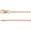 14K Rose 2 mm Hollow Bead 24″ Chain