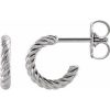 14K White Rope 9 mm Hoop Earrings