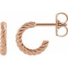 14K Rose Rope 9 mm Hoop Earrings