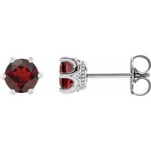 Natural Mozambique Garnet And .03 Ctw Natural Diamond Earrings