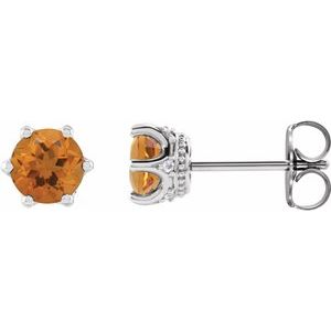 Citrine And .03 Ctw Natural Diamond Earrings