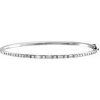 14K White 1 CTW Natural Diamond 7″ Bangle Bracelet