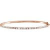 14K Rose 1 CTW Natural Diamond 7″ Bangle Bracelet