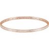 14K Rose 2 1/4 CTW Natural Diamond Stackable Bangle 8″ Bracelet