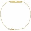 14K Yellow Faith, Love, Hope Bar 6 1/2-7 1/2″ Bracelet