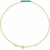 14K Yellow Natural Turquoise Bar 6 1/2-7 1/2″ Bracelet