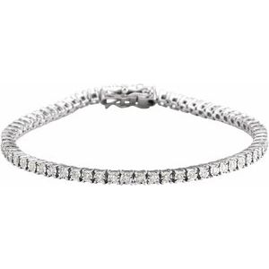 0.96 Ctw Natural Diamond Illusion-Set Line Bracelet