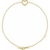 14K Yellow Heart 6 1/2-7 1/2″ Bracelet