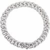 14K White 3/4 CTW Natural Diamond Curb 7″ Bracelet