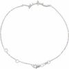 14K White .06 CTW Natural Diamond Branch Bar 6 1/2-7 1/2″ Bracelet