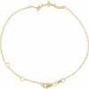 14K Yellow .06 CTW Natural Diamond Branch Bar 6 1/2-7 1/2″ Bracelet