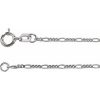 Sterling Silver 1.28 mm Figaro 7″ Chain