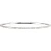 14K White 2 CTW Natural Diamond Stackable Bangle 8″ Bracelet