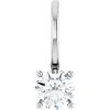 14K White 1/4 CTW Natural Diamond Solitaire Charm/Pendant