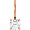 14K Rose 1/4 CTW Natural Diamond Solitaire Charm/Pendant