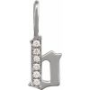 14K White .05 CTW Natural Diamond Gothic Initial B Charm/Pendant