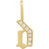 14K Yellow .05 CTW Natural Diamond Gothic Initial D Charm/Pendant