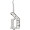 14K White .05 CTW Natural Diamond Gothic Initial D Charm/Pendant