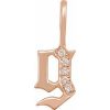 14K Rose .04 CTW Natural Diamond Gothic Initial G Charm/Pendant