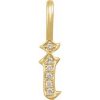 0.05 Ctw Natural Diamond Gothic Initial Charm Pendant