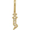 14K Yellow .035 CTW Natural Diamond Gothic Initial J Charm/Pendant