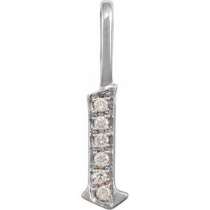 0.045 Ctw Natural Diamond Gothic Initial Charm Pendant