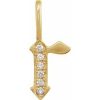 14K Yellow .06 CTW Natural Diamond Gothic Initial R Charm/Pendant