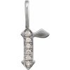 14K White .06 CTW Natural Diamond Gothic Initial R Charm/Pendant