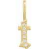 14K Yellow .04 CTW Natural Diamond Gothic Initial T Charm/Pendant